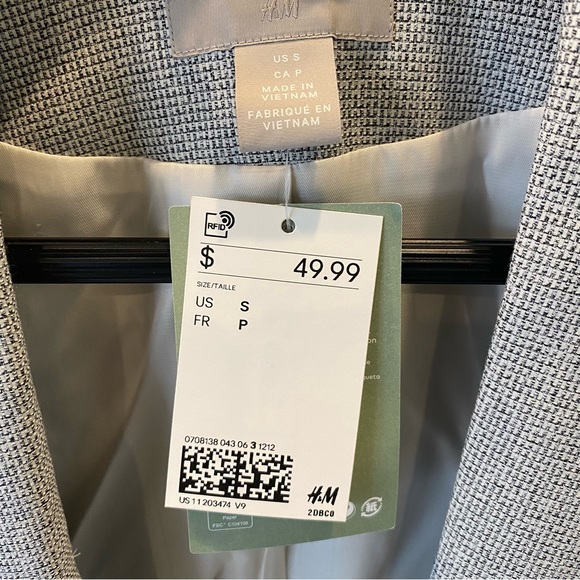 H&M Women's 3/4 Sleeve Black & White Blazer - Size small - Picture 8 of 8